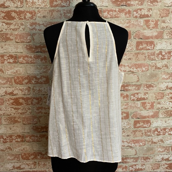 A.N.A. Halter Blouse Metallic Cream Gold NWT Size XL - Picture 8 of 8